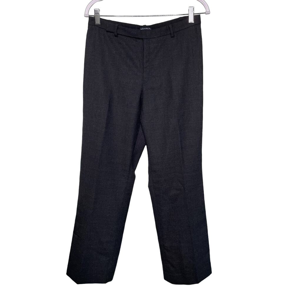 Gap Dress Pants Straight Leg Mid-Rise Wool Blend‎ Stretch Casual Career Gray 8 A